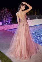 CD CD874 - Shimmer Tulle A-Line Prom Gown with Beaded Lace Bodice PROM GOWN Cinderella Divine 6 ROSE-GOLD 