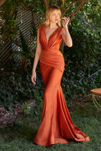 CD CD912 - Jersey Stretch Fit & Flare Evening Gown with a Ruched V-Neck & Waist Prom Dress Cinderella Divine 4 SIENNA 
