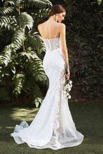 CD CD937W - Mermaid Wedding Gown with Detailed Corset Bodice & Tulle Illusion Skirt Wedding Gown Cinderella Divine   