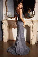 CD CD980 - One Shoulder Full Sequin Fit & Flare Prom Gown PROM GOWN Cinderella Divine   