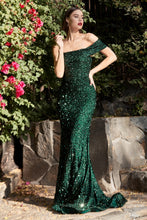 CD CD980 - One Shoulder Full Sequin Fit & Flare Prom Gown PROM GOWN Cinderella Divine   