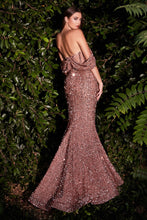 CD CD985 - Full Sequin off the shoulder Fit & Flare Prom Gown with Sheer Boned Bodice PROM GOWN Cinderella Divine   