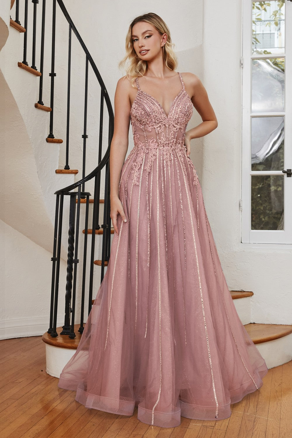 CD CD994 - In-Line Beaded Lace & 3D Floral Embellished A CD CD994 - In-Line Beaded Lace & 3D Floral Embellished A
