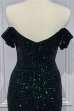 CD CH144 - Off the Shoulder Ruched Sequin Fit & Flare Prom Gown with Leg Slit PROM GOWN Cinderella Divine   