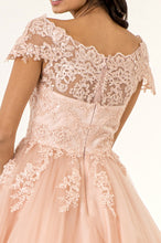 GL GS1953 - Off the Shoulder A-Line Homecoming Dress with Lace Embellished Bodice & Layered Tulle Skirt Homecoming GLS   