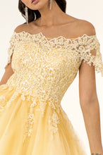 GL GS1953 - Off the Shoulder A-Line Homecoming Dress with Lace Embellished Bodice & Layered Tulle Skirt Homecoming GLS XS CHAMPAGNE 