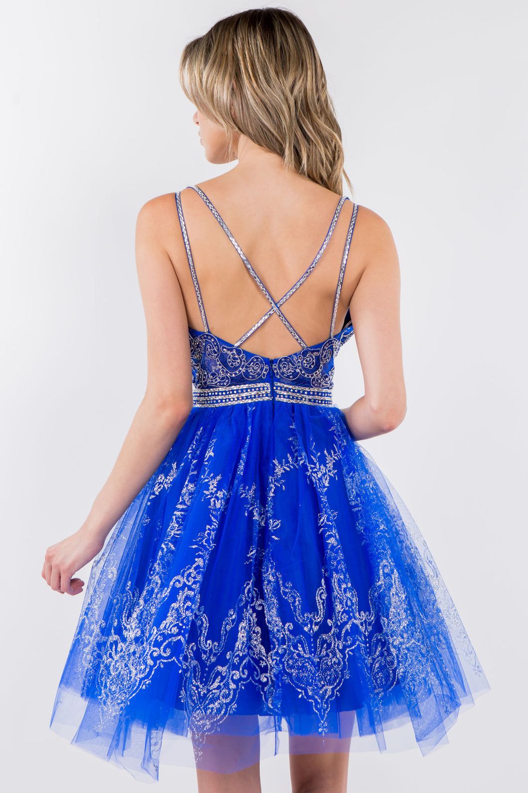 Sky Blue V-Neck Lace-Up Homecoming Dress with Appliques gh1779 –  girlhomeshops