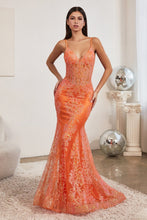 CD J810 - Glitter Print Fit & Flare Prom Gown with Sheer Corset Bodice & Spaghetti Straps Prom Dress Cinderella Divine   