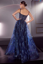 CD J840 - Glitter Print A-Line Prom Gown with Sheer Boned Straight Neckline Bodice PROM GOWN Cinderella Divine   